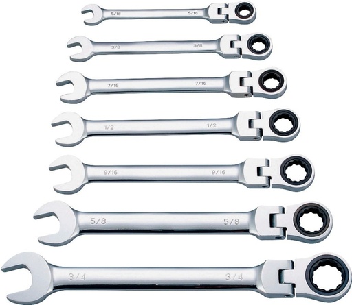 [1099019] WRENCH RCHT SET 7PC MET FLEXHD