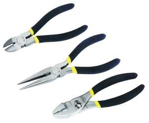 [0995746] PLIER SET 3PC CHROME/NIC STEEL