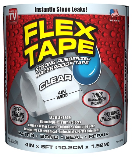 [9319385] TAPE FLEX WTRPRF CLEAR 4INX5FT