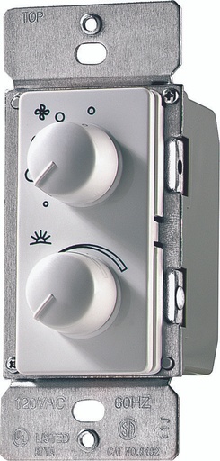 [305771] CONTROL FAN/LT ROTARY 4SPD WHT