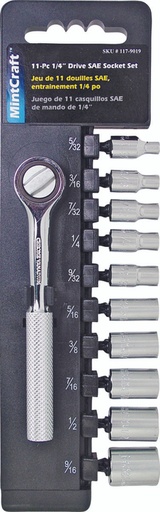 [1179019] SOCKET SET 11PC 1/4DRIVE SAE  
