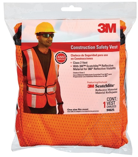 [4310223] VEST SAFETY RFLECTV HI-VIZ ORG