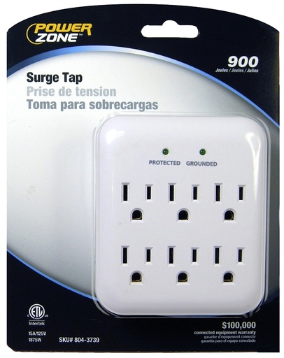 [8043739] TAP SURGE 6 OUTLET 1140J WHITE