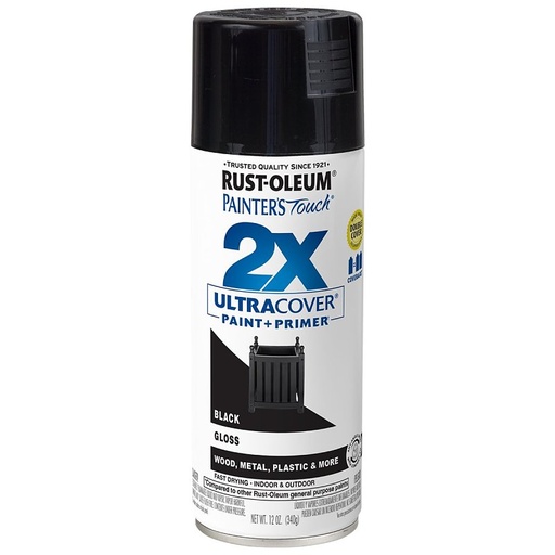 [1174812] PAINT SPRAY IN EX GLO BLK 12OZ