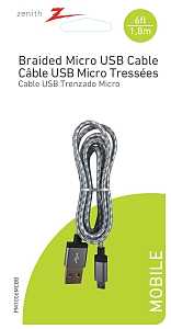 [7231061] USB MICRO-USB A BRDD BLK 6FT  