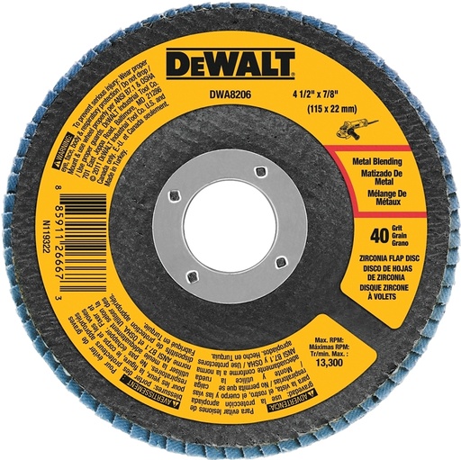 [800987] 4-1/2 X 7/8 40 GRIT ZIRCONIA  