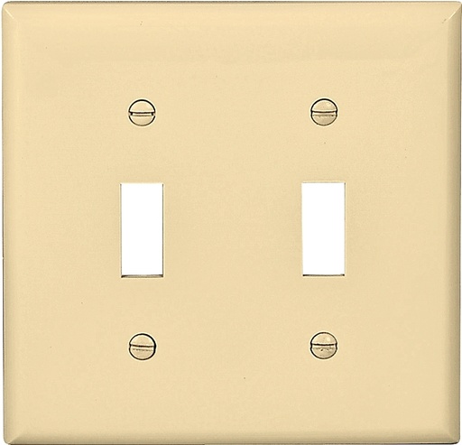 [6730105] WALL PLATE 2 GANG TGL STD IVRY