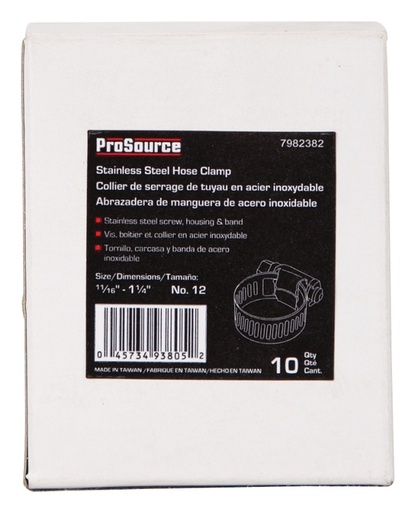 [7982382] HOSE CLAMP SS NO.12 SS SCRW   