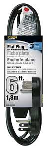 [537050] CORD FLAT EXT BLACK 3OUT 6'   