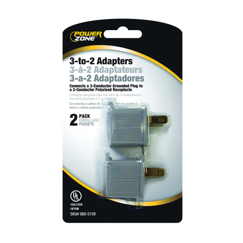 [605139] ADAPTERS 2PK 3 TO 2 GREY      