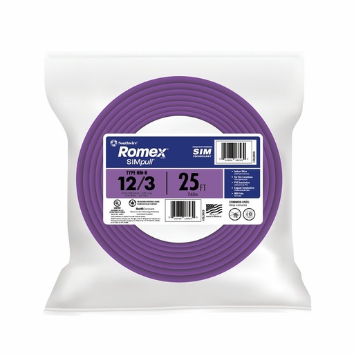 [6998710] WIRE BUILD 12/3NM WGX25 FT 20A