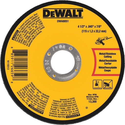[800946] WHEEL CUTOFF 4-1/2X.045X7/8IN 