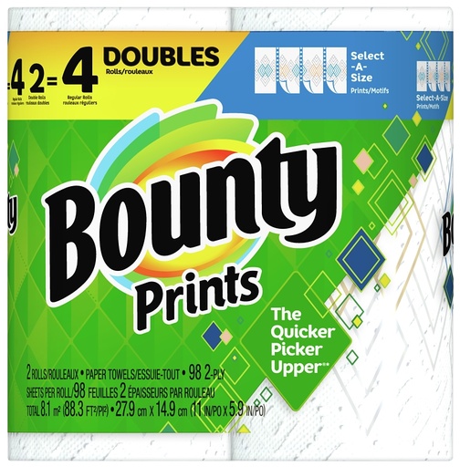 [1311885] TOWEL PAPER PRT 2-DBL ROLL WHT