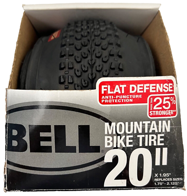 Mountain Bike Tire 20" x 1.95" - Replaces sizes 1.75" - 2.125" Flat Defense  Anti-Puncture Protection