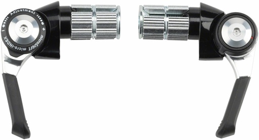 microSHIFT Bar End Shifter Set, 8-Speed Road, Double/Triple, Shimano Compatible, Black  